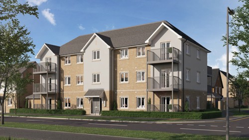 Computer generated image of apartments for sale in Didcot